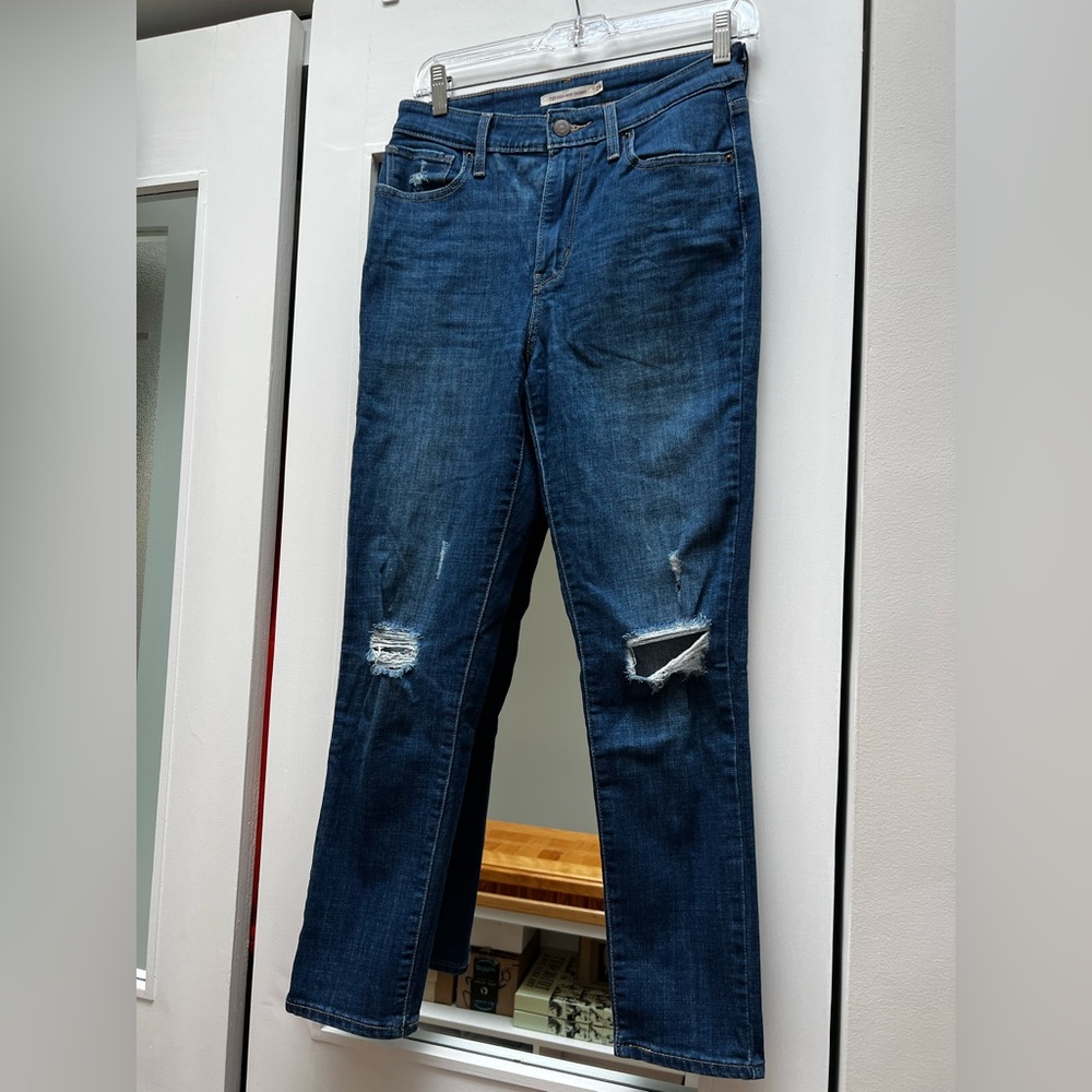 Levi's Blue Denim 721 High Rise Skinny Jeans